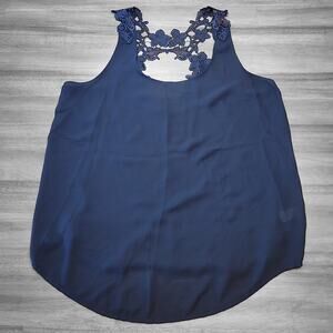 EXPRESS Black Lace Racerback Tank Top Medium GUC Feminine Elegant